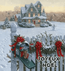 Gif animé joyeux Noël neige